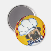 Schattige Chef Pugg Magneet (Voorkant / Achterkant)