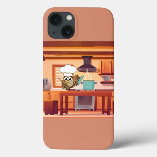 Schattige Chef Uil Koken in Keuken Case-Mate iPhone Case (Achterkant)