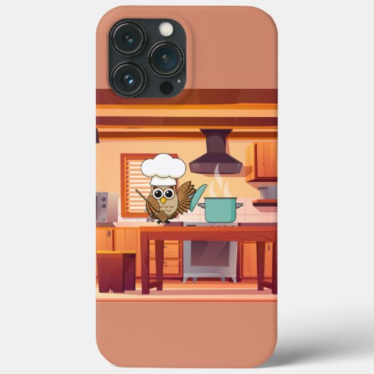 Schattige Chef Uil Koken in Keuken Case-Mate iPhone Case (Achterkant)