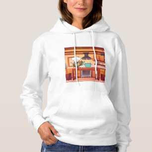 Schattige Chef Uil Koken in Keuken Hoodie