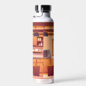 Schattige Chef Uil Koken in Keuken Waterfles (Rechts)