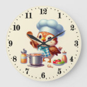 Schattige chef vogel uil  grote klok (Voorkant)