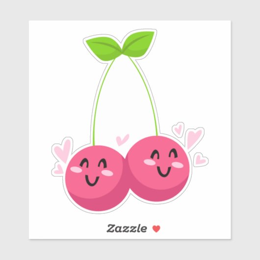 Schattige Cherry Art Design Sticker (Vel)