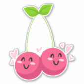 Schattige Cherry Art Design Sticker (Voorkant)