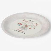 Schattige  Cherry Baby shower Papieren Bordje (Gekanteld)