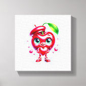 schattige Cherry Heart Wall Art Canvas Afdruk (Voorkant)