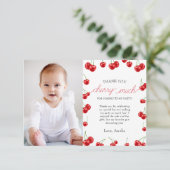 Schattige Cherry Meisje Berry Eerste Verjaardagsfe Bedankkaart (Staand voorkant)