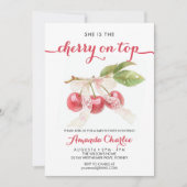 Schattige Cherry op Top meisje Baby shower Kaart (Voorkant)