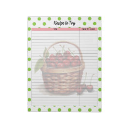 Schattige Cherry Recipe Notitieblok