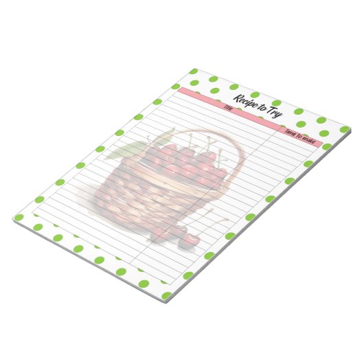 Schattige Cherry Recipe Notitieblok (Schuin)