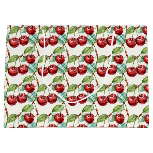 Schattige Cherry  thema patroon Groot Cadeauzakje (Voorkant)