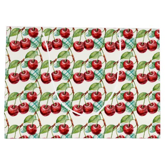 Schattige Cherry  thema patroon Groot Cadeauzakje (Achterkant)