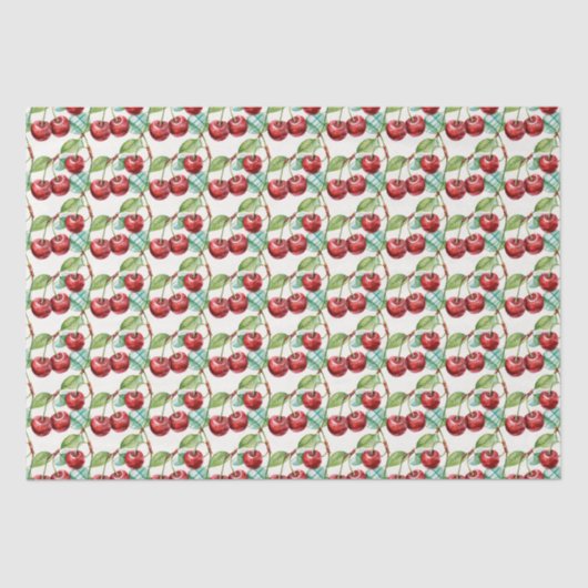 Schattige Cherry thema patroon Tissuepapier (Voorkant)