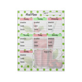"Schattige Cherry Weekly Meal Planner" Notitieblok (Linkerzijde)