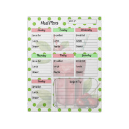 "Schattige Cherry Weekly Meal Planner" Notitieblok
