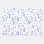 Schattige  Cherub Cupido Angels Blauw Bloemen Toil Inpakpapier Vel (Voorkant 3)