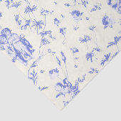 Schattige  Cherub Cupido Angels Blauw Bloemen Toil Tissuepapier (Detail)