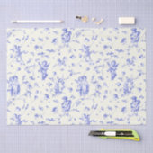 Schattige  Cherub Cupido Angels Blauw Bloemen Toil Tissuepapier (Craft)