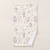 Schattige  Cherub Cupido Angels Roze Bloemen Toile Bad Handdoek (Handdoek)