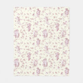 Schattige  Cherub Cupido Angels Roze Bloemen Toile Fleece Deken (Voorkant)