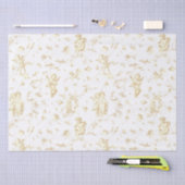 Schattige Cherub Cupido Angels Tan Floral Toile Tissuepapier (Craft)