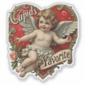 Schattige cherubijn valentijnskaart  sticker (Voorkant)