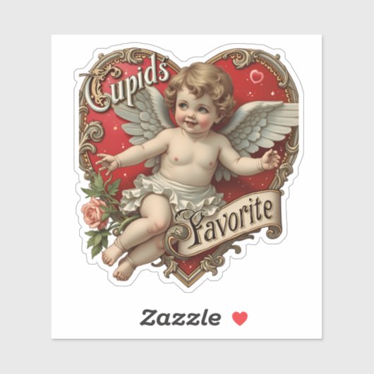 Schattige cherubijn valentijnskaart  sticker (Vel)