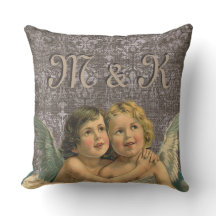 Schattige Cherubs Angel Pair Victoriaans Wing