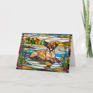 Schattige Chesapeake Bay Retriever Glas in Lood Kaart