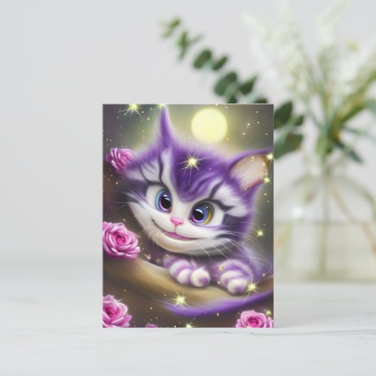 Schattige Cheshire Kitten Briefkaart (Staand voorkant)