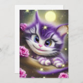 Schattige Cheshire Kitten Feestdagenkaart (Voorkant / Achterkant)