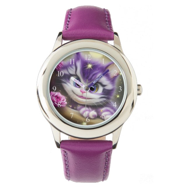 Schattige Cheshire Kitten Horloge (Voorkant)