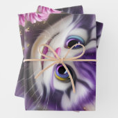 Schattige Cheshire Kitten Inpakpapier Vel (In situ)