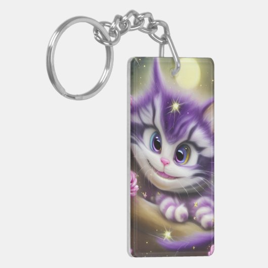 Schattige Cheshire Kitten Sleutelhanger (Voorkant Links)