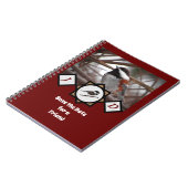 Schattige Chestnut Backed Chickadee Monogram Foto Notitieboek (Linkerzijde)