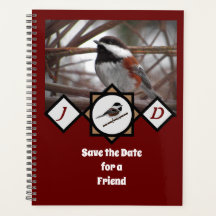 Schattige Chestnut Backed Chickadee Monogram Foto