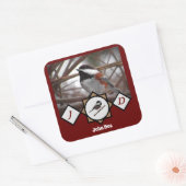 Schattige Chestnut Backed Chickadee Monogram Foto Vierkante Sticker (Envelop)