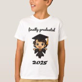 Schattige Chibi Afstuderen 2025 T-shirt – Eindelij (Voorkant)
