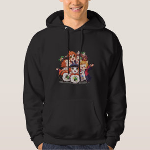Schattige Chibi Anime Meisjes Sushi Groep Kunst Hoodie