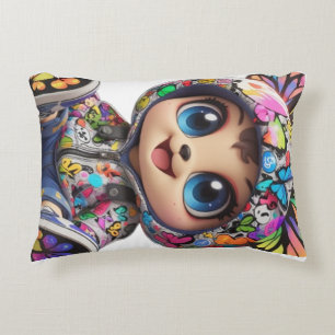 Schattige Chibi Beer in Graffiti Vlinder Hoodie –  Accent Kussen