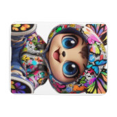 Schattige Chibi Beer in Graffiti Vlinder Hoodie –  Magneet (Horizontaal)