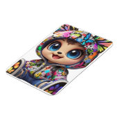 Schattige Chibi Beer in Graffiti Vlinder Hoodie –  Magneet (Linkerzijde)