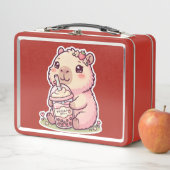 Schattige Chibi Capybara Aardbei Boba Kawaii Metaa (In situ)