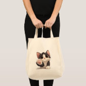 Schattige Chibi Cat Reaching Out – Schattigee Cart Tote Bag (Voorkant (product))