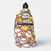 Schattige Chibi Chicken Pattern Design Sling Bag (Voorkant)