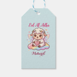 Schattige Chibi Fee Schaap Regenboog Eid Adha Muba Cadeaulabel