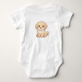 Schattige Chibi Golden Retriever Aangepaste Naam B Romper (Achterkant)