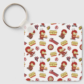 Schattige Chibi Iron Man Naadloos Patroon - Superh Sleutelhanger