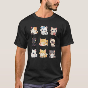Schattige Chibi Kitten Collectie T-Shirt Mooie Kat