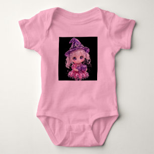 Schattige Chibi Kristallen Heks Halloween Romper